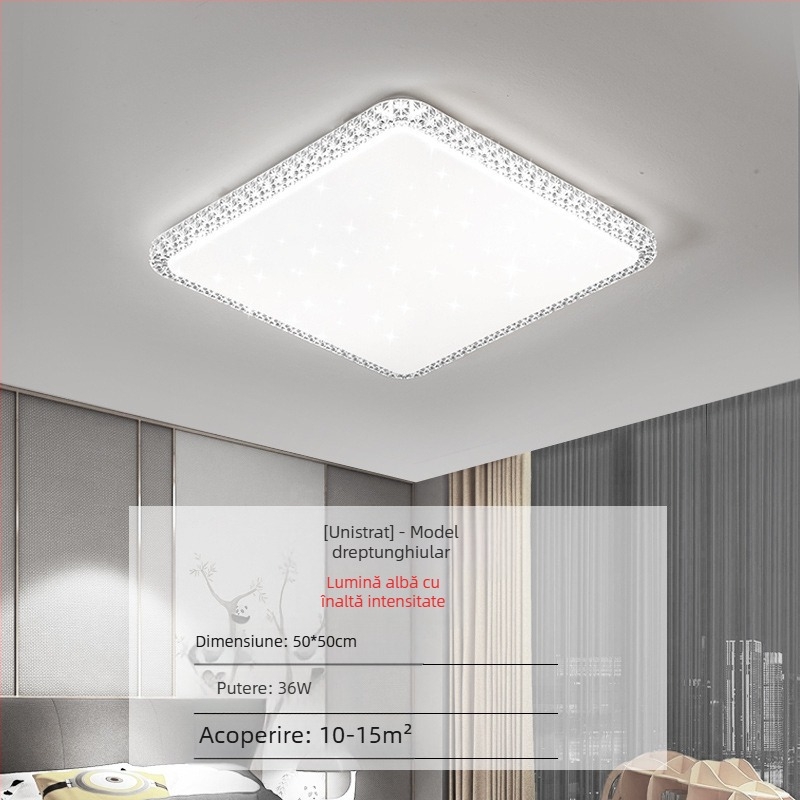 Lampă de tavan LED pentru living, imitație de cristal, lampă de dormitor principal, modernă, simplă, cu lumină atmosferică, lampă principală de hol de lux