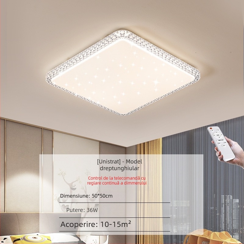 Lampă de tavan LED pentru living, imitație de cristal, lampă de dormitor principal, modernă, simplă, cu lumină atmosferică, lampă principală de hol de lux