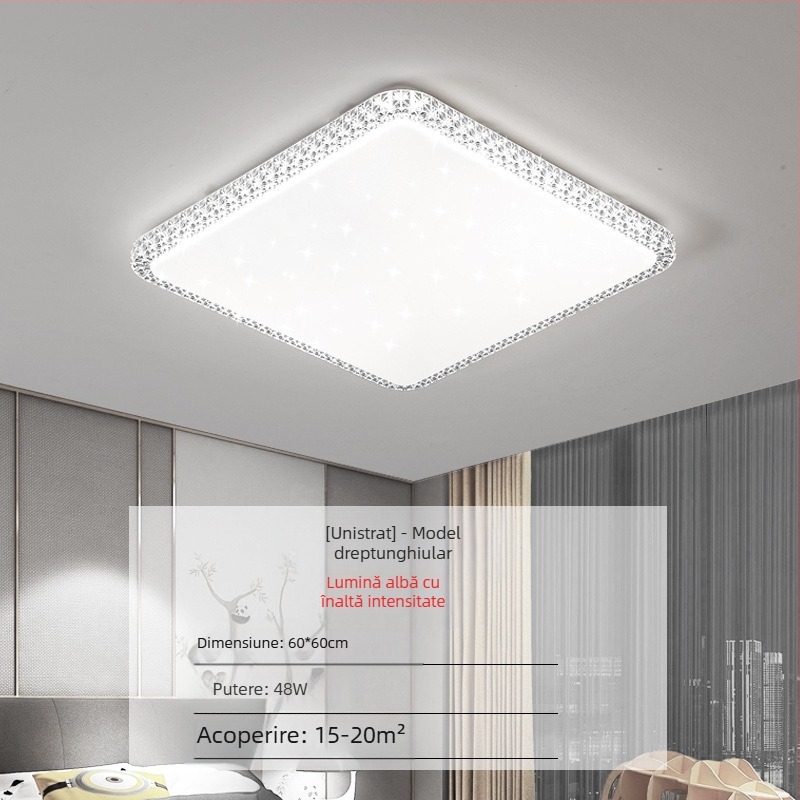 Lampă de tavan LED pentru living, imitație de cristal, lampă de dormitor principal, modernă, simplă, cu lumină atmosferică, lampă principală de hol de lux