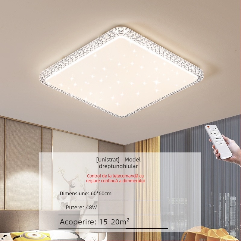 Lampă de tavan LED pentru living, imitație de cristal, lampă de dormitor principal, modernă, simplă, cu lumină atmosferică, lampă principală de hol de lux