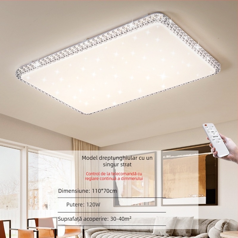 Lampă de tavan LED pentru living, imitație de cristal, lampă de dormitor principal, modernă, simplă, cu lumină atmosferică, lampă principală de hol de lux