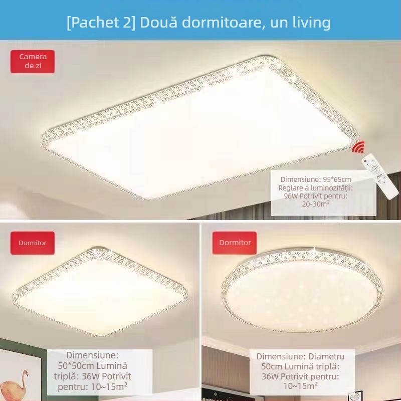 Lampă de tavan LED pentru living, imitație de cristal, lampă de dormitor principal, modernă, simplă, cu lumină atmosferică, lampă principală de hol de lux