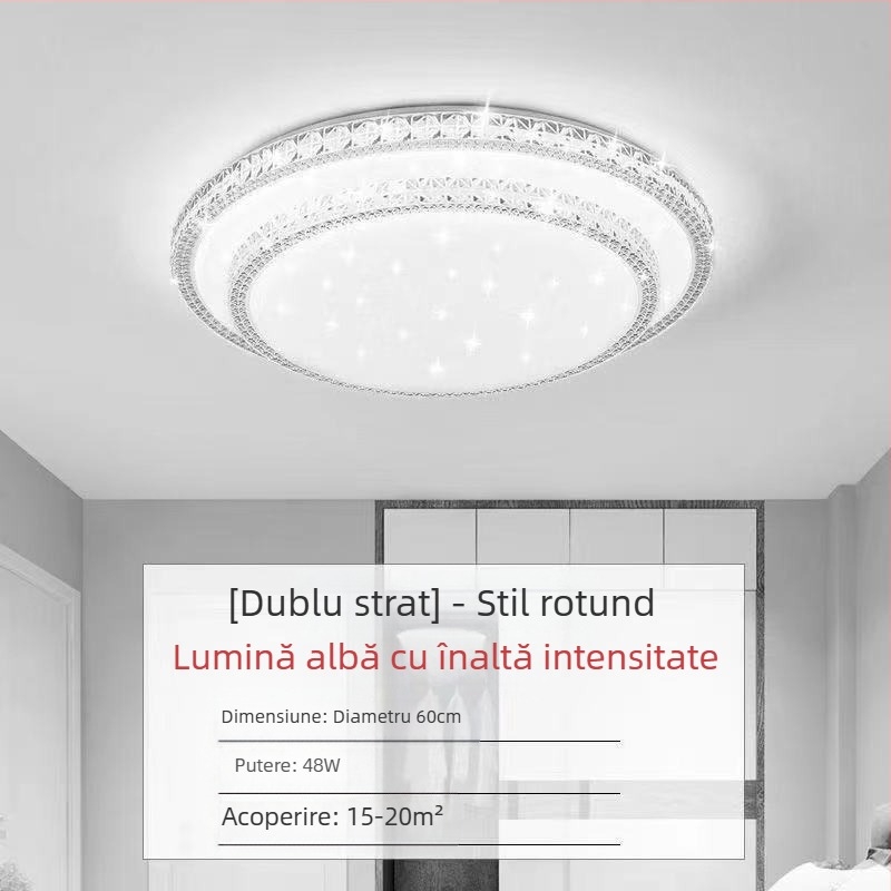 Lampă de tavan LED pentru living, imitație de cristal, lampă de dormitor principal, modernă, simplă, cu lumină atmosferică, lampă principală de hol de lux