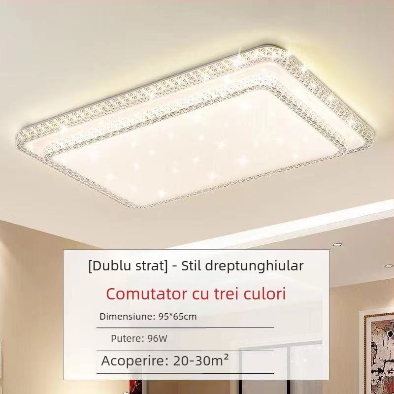 Lampă de tavan LED pentru living, imitație de cristal, lampă de dormitor principal, modernă, simplă, cu lumină atmosferică, lampă principală de hol de lux