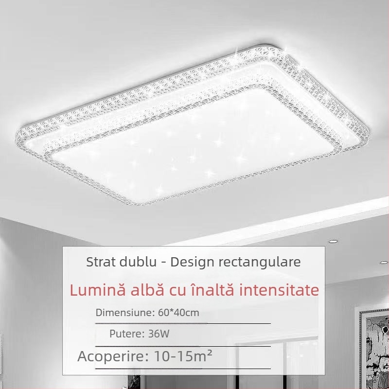 Lampă de tavan LED pentru living, imitație de cristal, lampă de dormitor principal, modernă, simplă, cu lumină atmosferică, lampă principală de hol de lux