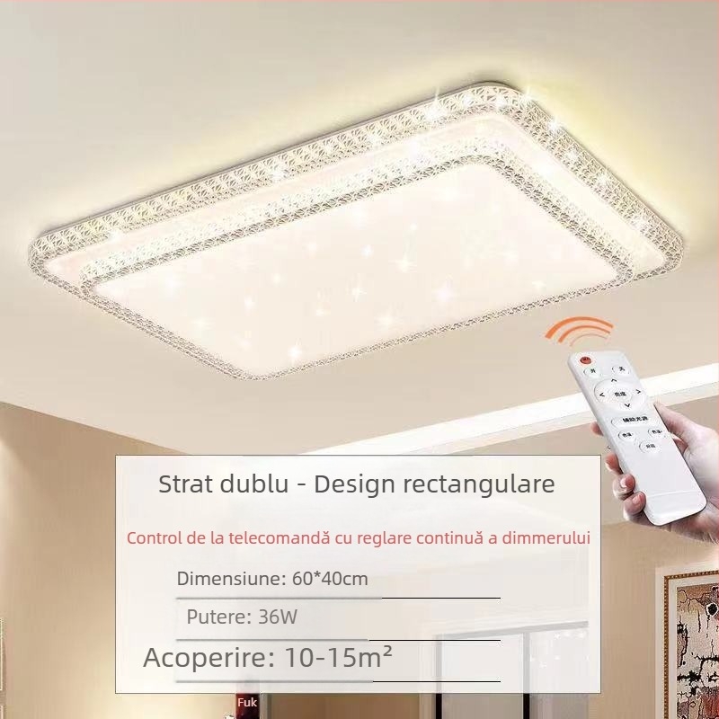Lampă de tavan LED pentru living, imitație de cristal, lampă de dormitor principal, modernă, simplă, cu lumină atmosferică, lampă principală de hol de lux