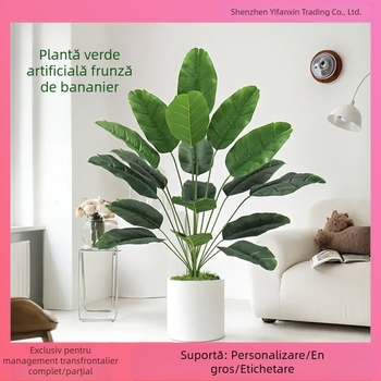 Simulare tropicală artificială a plantei, frunze mari de bananier, decorațiuni decorative pentru camera de zi și biroul