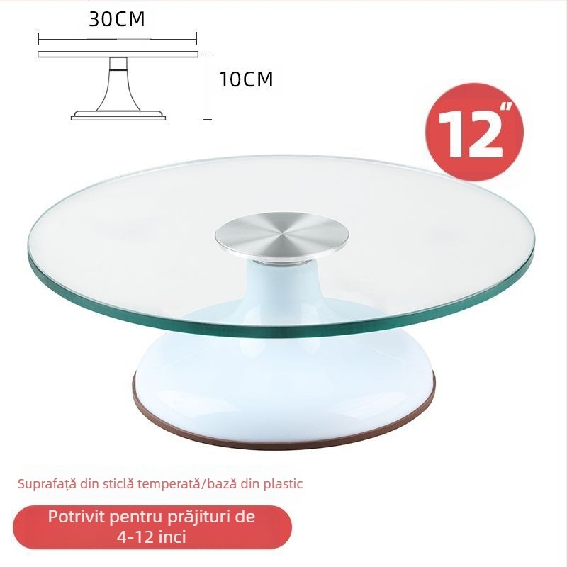 Platou rotativ pentru tort, masă de decorare, set de instrumente de copt, tavă din aliaj de aluminiu, tavă rotativă, frotiu, platan turnant comercial de uz casnic, decorare