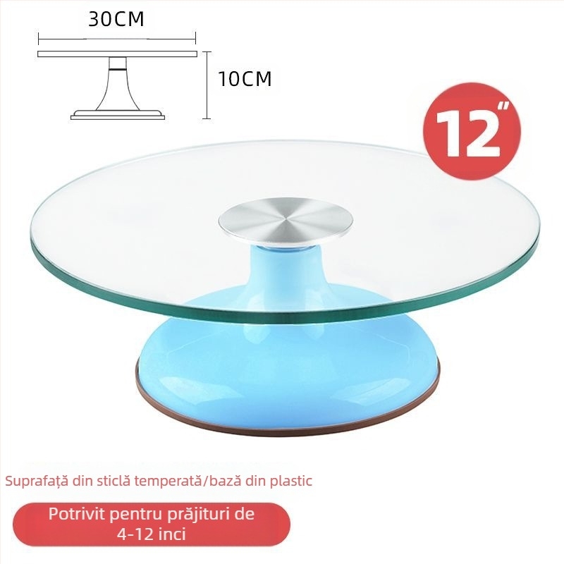 Platou rotativ pentru tort, masă de decorare, set de instrumente de copt, tavă din aliaj de aluminiu, tavă rotativă, frotiu, platan turnant comercial de uz casnic, decorare