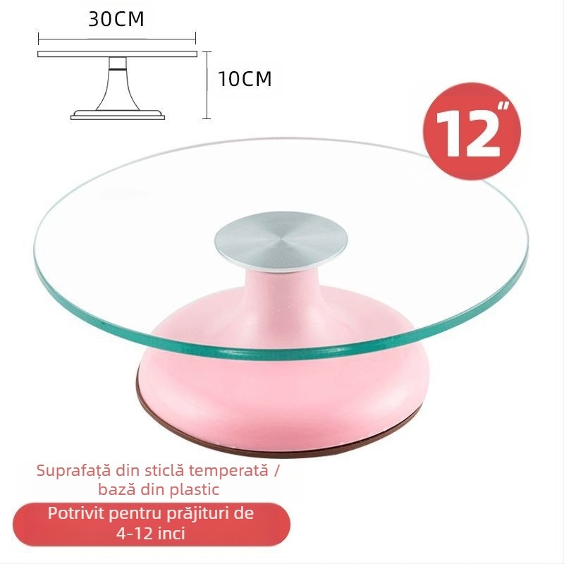 Platou rotativ pentru tort, masă de decorare, set de instrumente de copt, tavă din aliaj de aluminiu, tavă rotativă, frotiu, platan turnant comercial de uz casnic, decorare