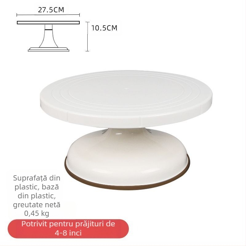 Platou rotativ pentru tort, masă de decorare, set de instrumente de copt, tavă din aliaj de aluminiu, tavă rotativă, frotiu, platan turnant comercial de uz casnic, decorare