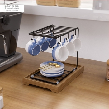 Dublu strat creativ ceașcă scurgere raft creativ de uz casnic ceașcă de cafea umeraș cană sticlă depozitare raft rack depozitare raft