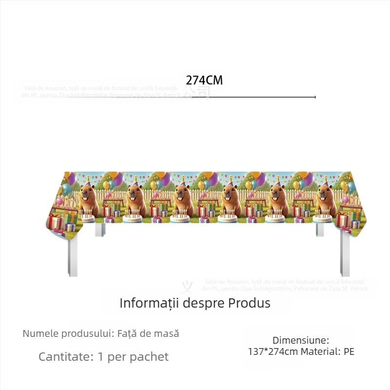 Față de masă de festival Amazon în stoc, față de masă de unică folosință din PE, Ziua Îndrăgostiților, petrecere irlandeză de Ziua Sfântului Patrick