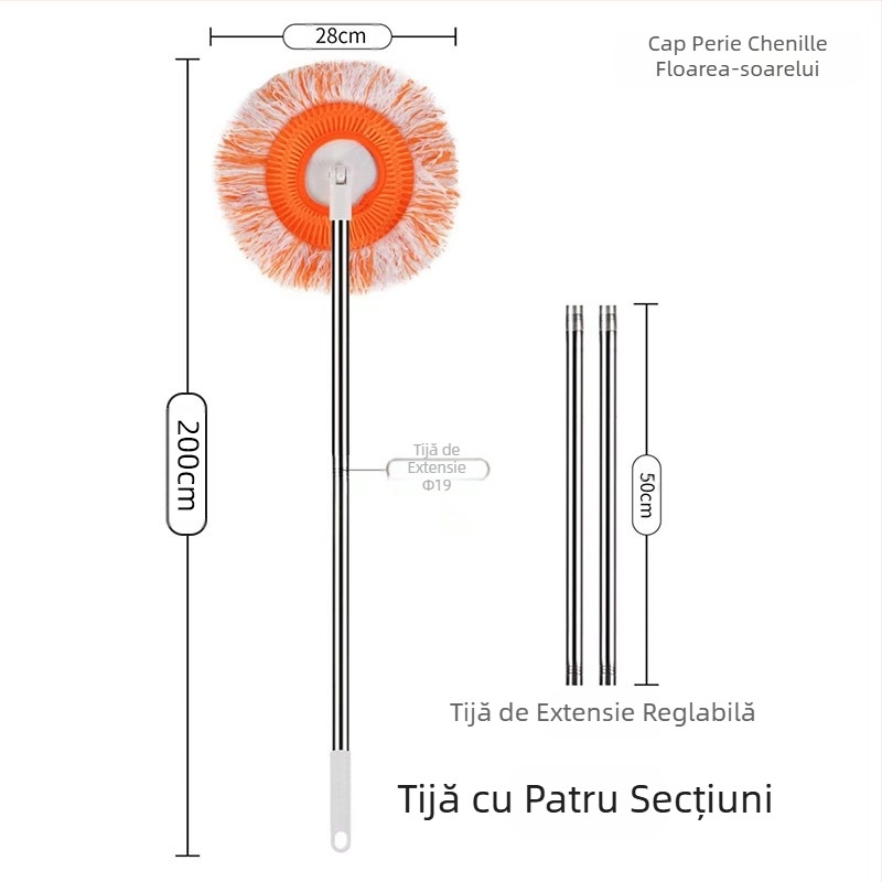 Mop de floarea-soarelui, lavetă, mop de praf, spălătorie auto, mop de tavan, îndepărtarea prafului de perete