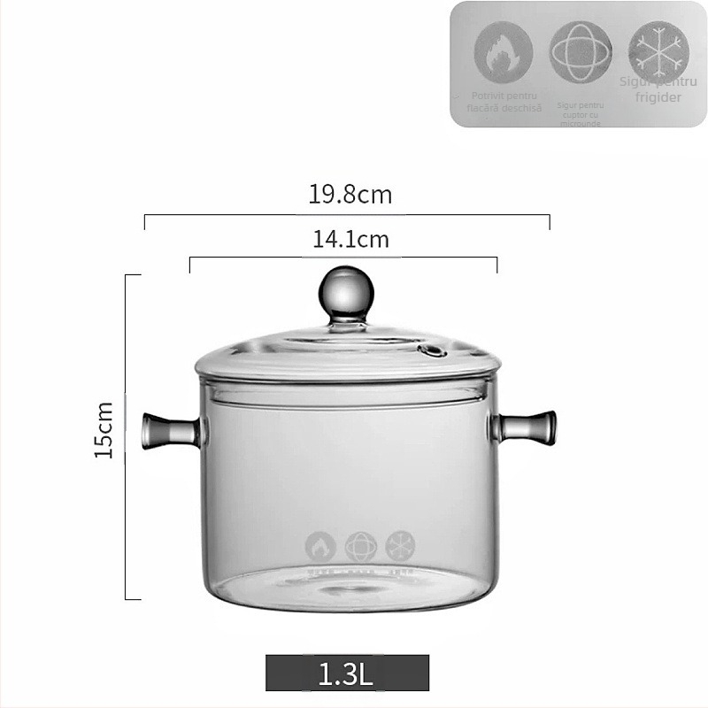 Ceainic transparent pentru vin roșu fierbinte, ceainic pentru gătit pe aragaz, oală pentru tocană rezistentă la temperaturi ridicate, aragaz electric ceramic cu flacără deschisă pentru ceai cu aromă de fructe, oală de gătit din sticlă