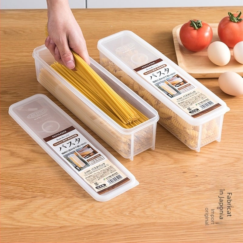 Cutie de depozitare pentru tăiței importate în Japonia, cutie pentru spaghete, păstrarea proaspătă a tăițeilor de bucătărie, cutie pentru frigider, artefact de finisare