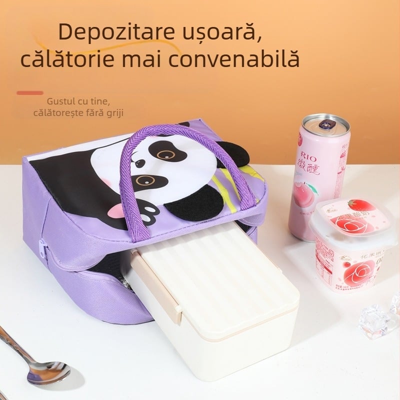 Desene animate tridimensionale prânz cutie geantă copii student portabil prânz geantă cu geantă de masă pentru lucrătorii de birou prânz geantă drăguță de navetist