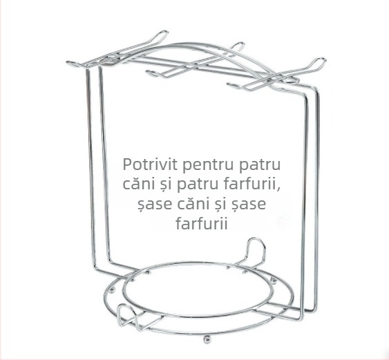 Set de cești de cafea, suport de depozitare, raft pentru cești de cafea, 6 cești, 6 farfurii