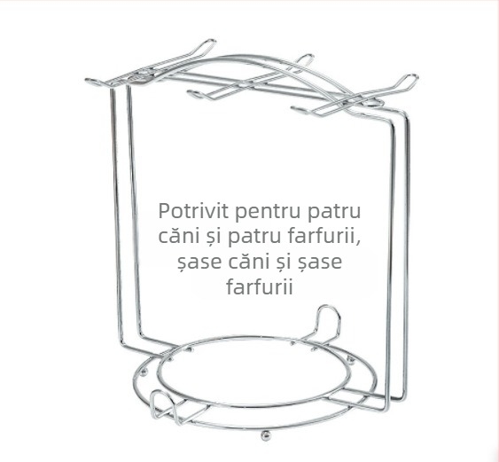 Set de cești de cafea, suport de depozitare, raft pentru cești de cafea, 6 cești, 6 farfurii