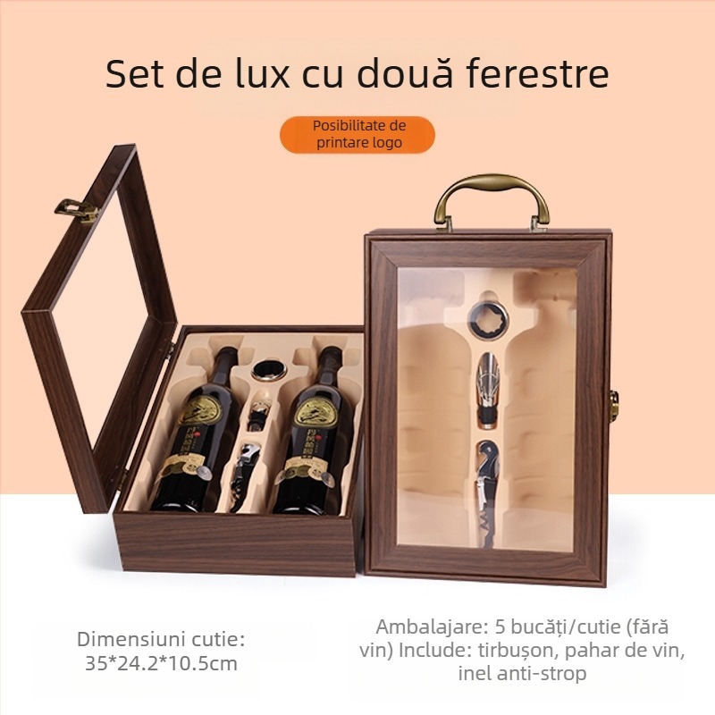 Producător de cutii de ambalare de înaltă calitate, cutii cadou pentru vin cu fereastră, cutii pentru vin în stoc, cutii cadou de înaltă calitate en-gros, potrivite pentru vinul Penfolds