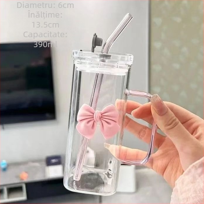 Cupă cu mâner cu arc, cu conținut ridicat de borosilicat, culoare înaltă, valoare ridicată a zeiței, ceai, cafea, lapte, transparentă, pătrată, ventuză