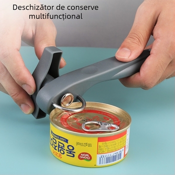 Deschizător de conserve nou, multifuncțional, din oțel inoxidabil, deschizător de conserve cu un singur mâner, deschizător de capac lateral, cuțit de conserve, deschizător de capac en-gros