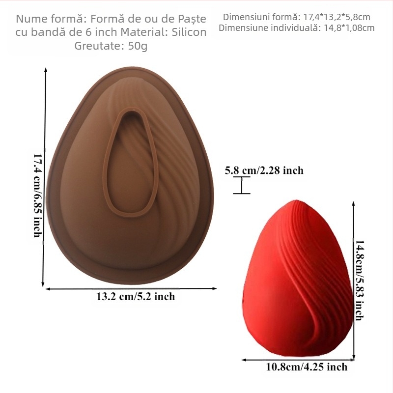 Mucegai din silicon Amazon Explosions pentru ouă de Paște, formă de ouă franceze, formă de floare, tort, mousse, mucegai, ou de pasăre