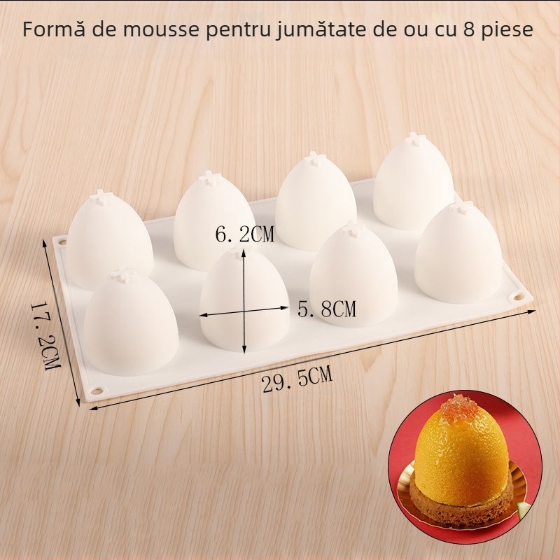 Mucegai din silicon Amazon Explosions pentru ouă de Paște, formă de ouă franceze, formă de floare, tort, mousse, mucegai, ou de pasăre