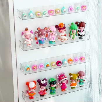 Cutie de depozitare pentru jaluzele Lego Bubble Mart, raft de afișare acrilic transparent, suport de perete suspendat, ornamente mici, cadru mare