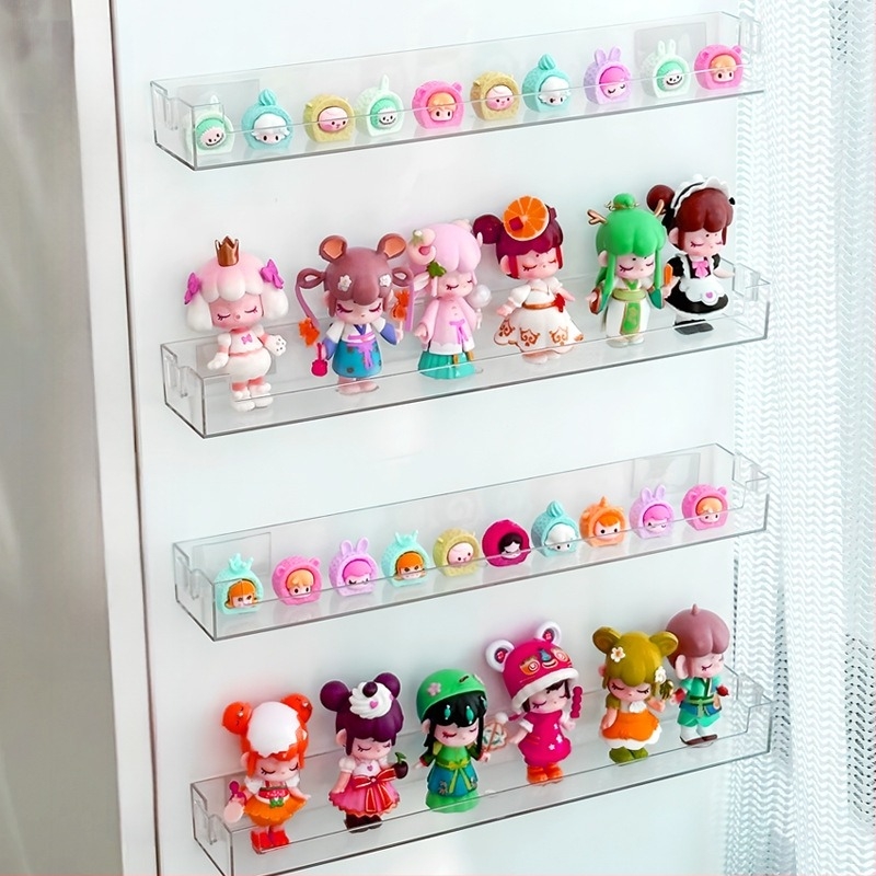 Cutie de depozitare pentru jaluzele Lego Bubble Mart, raft de afișare acrilic transparent, suport de perete suspendat, ornamente mici, cadru mare