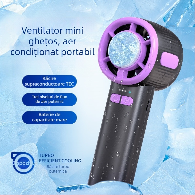 2025 nou ventilator semiconductor cu afișaj digital de mare viteză cu 100 de viteze, refrigerare cu gheață, ventilator portabil USB, mic
