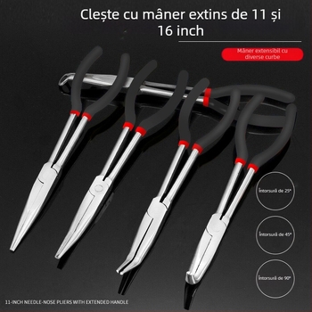 Clește extensibil transfrontalier, clește cu vârf ascuțit, potrivit pentru clește cu prindere în O de 11 inch, clește de oprire a bujiilor, clește de separare a conductelor de ulei