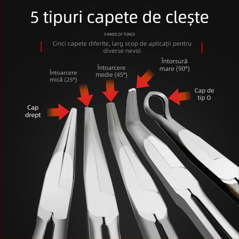 Clește extensibil transfrontalier, clește cu vârf ascuțit, potrivit pentru clește cu prindere în O de 11 inch, clește de oprire a bujiilor, clește de separare a conductelor de ulei