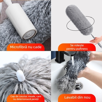 Pene de praf electrostatic pentru curățarea prafului, tijă telescopică de uz casnic, curățarea prafului, curățarea tavanului cu goluri mari