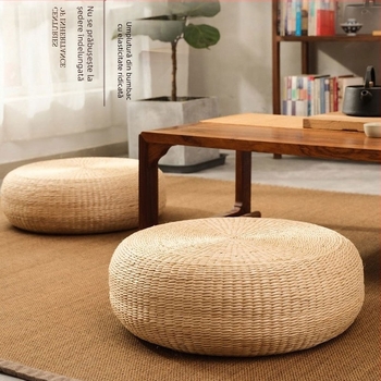 Pernă futon cu margine rotundă, pernă japoneză de paie Pupu, pernă de baldachin cu fereastră de golf, pernă fără colaps, saltea de meditație, meditație