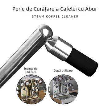Instrument de curățare a mașinii de cafea espresso perie de nailon curățare fierbinte a petelor din lemn masiv perie de curățare cu abur a mașinii de cafea