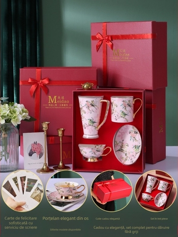 Ceașcă de cafea Meidao din porțelan de înaltă calitate, rafinată și avansată, pentru ceașcă de ceai de după-amiază, cutie cadou