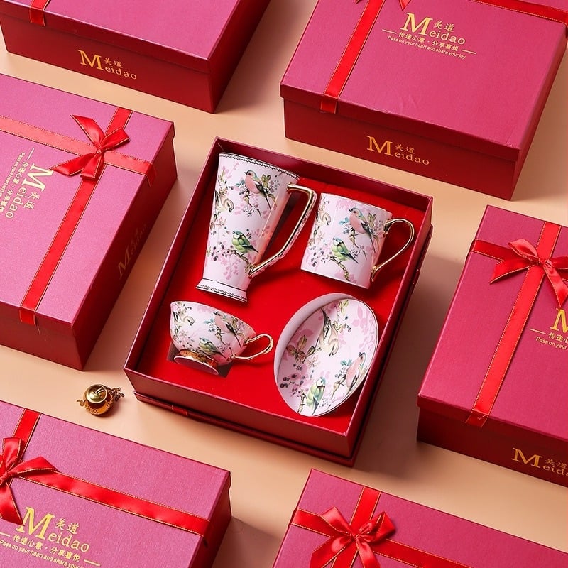 Ceașcă de cafea Meidao din porțelan de înaltă calitate, rafinată și avansată, pentru ceașcă de ceai de după-amiază, cutie cadou