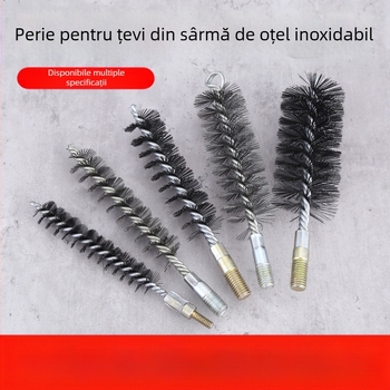 Perie electrică pentru țevi, cap de perie de sârmă, curățare a găurilor interioare ale țevilor, debavurare, perie de curățare industrială din oțel inoxidabil