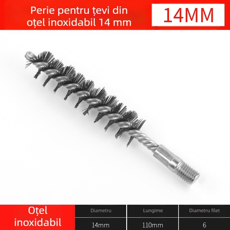 Perie electrică pentru țevi, cap de perie de sârmă, curățare a găurilor interioare ale țevilor, debavurare, perie de curățare industrială din oțel inoxidabil