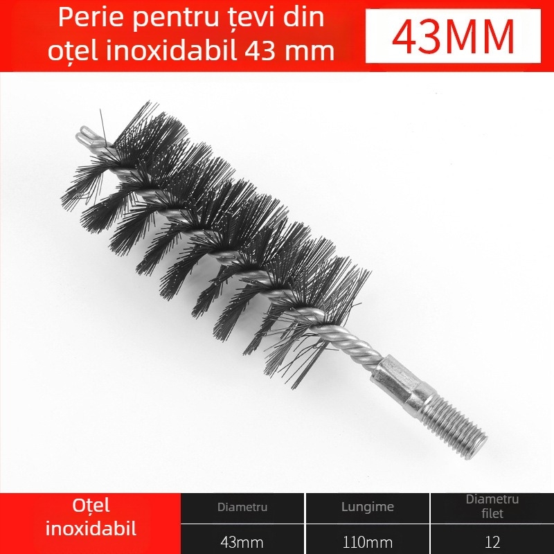 Perie electrică pentru țevi, cap de perie de sârmă, curățare a găurilor interioare ale țevilor, debavurare, perie de curățare industrială din oțel inoxidabil