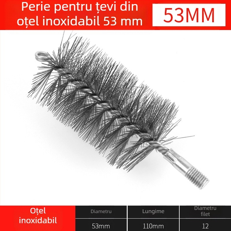 Perie electrică pentru țevi, cap de perie de sârmă, curățare a găurilor interioare ale țevilor, debavurare, perie de curățare industrială din oțel inoxidabil