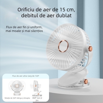 2024 Explosions USB ventilator mic încărcare birou desktop student dormitor pat cap mare vânt clip mini ventilator