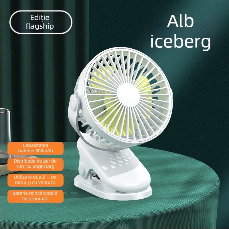 2024 Explosions USB ventilator mic încărcare birou desktop student dormitor pat cap mare vânt clip mini ventilator