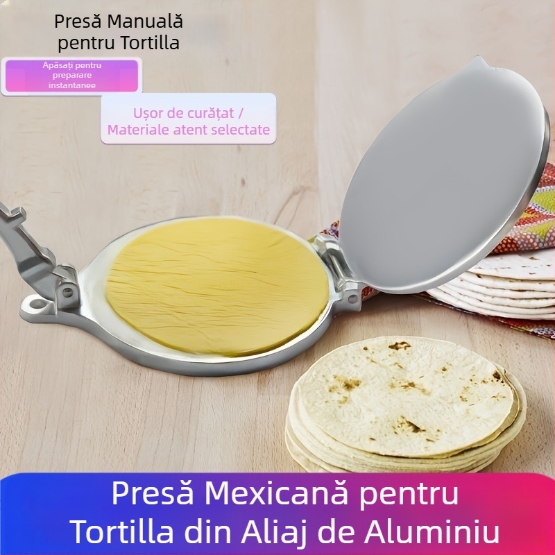 Presă de piele pentru găluște, aliaj de aluminiu, presată manual, tăiței mexicani, presă manuală pentru aluat de porumb, mașină de modelat tort, presă pentru tort