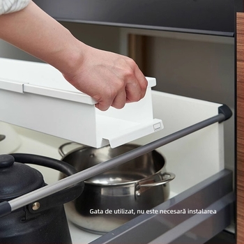 Dulap retractabil transfrontalier, suport metalic multifuncțional pentru depozitare, suport pentru condimente, suport retractabil pentru boluri și vase