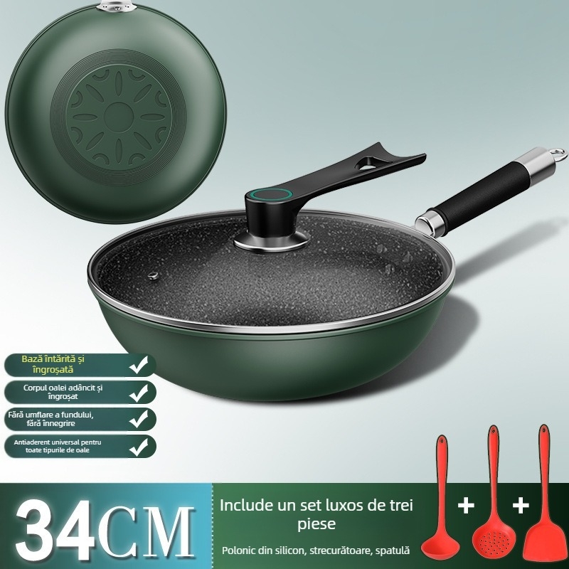 Vânzări directe din fabrică, uz casnic, maifan, piatră, wok, tigaie antiaderentă plată, aragaz, mâner universal antiderapant, en-gros