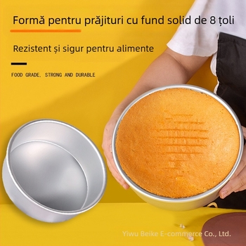 Mucegai de copt din aliaj de aluminiu de 8 inch, rotund, cu fund solid, pentru tort, mucegai antic pentru baie de apă cu brânză, pentru uz casnic