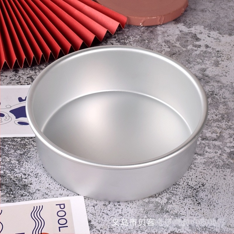 Mucegai de copt din aliaj de aluminiu de 8 inch, rotund, cu fund solid, pentru tort, mucegai antic pentru baie de apă cu brânză, pentru uz casnic