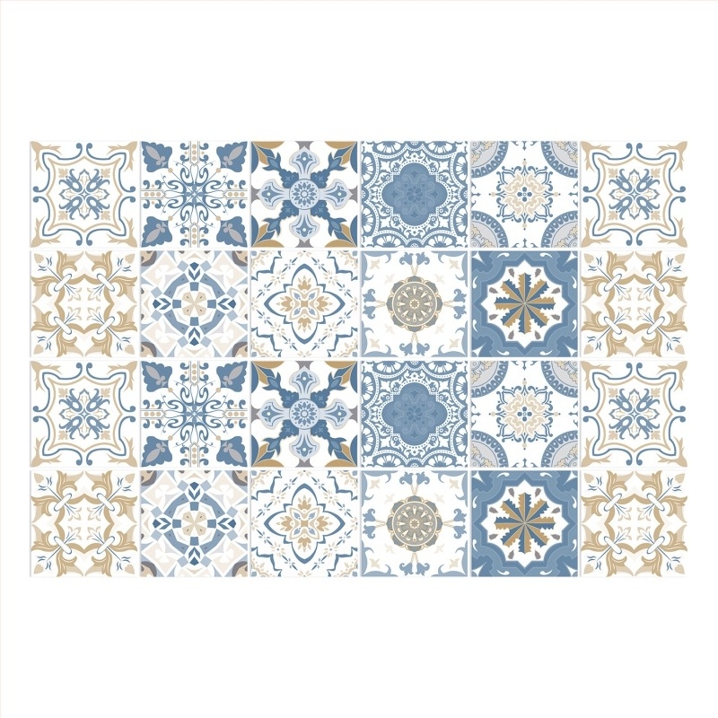 Autocolante de perete în stil european, Autocolante pentru faianță artificială, Autocolante de perete impermeabile, Tapet autoadeziv pentru baie, Autocolante rezistente la ulei pentru bucătărie